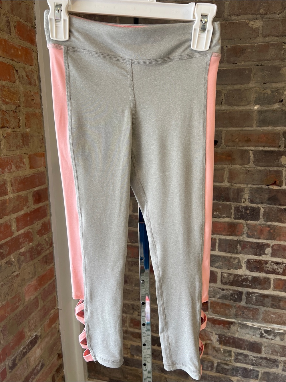Ideology Gray Leggings with Pink Side Panels